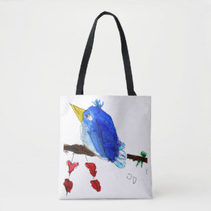 Blaue Vogel-Taschen-Tasche
