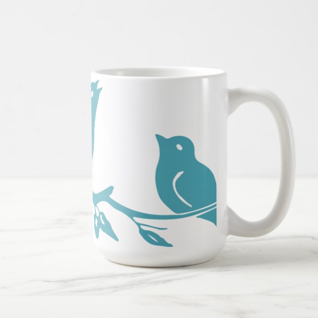 Blaue Vogel-Tasse Kaffeetasse (Rechts)