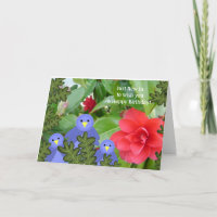 Blaue Vögel und Blume Geburtstagskarte