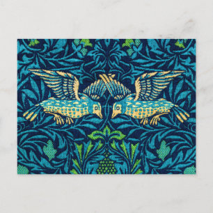 Blaue Vögel von William Morris Postkarte
