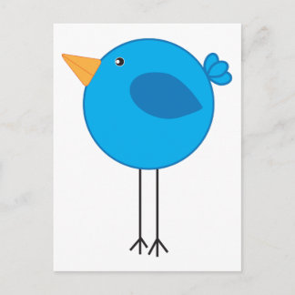 Blaue Vogelart-Cartoon Postkarte