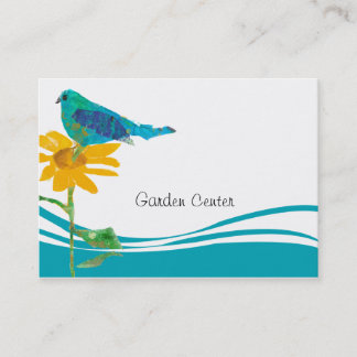 Blaue Vogelblume Blumenbedeckung Wasserfarbe Visitenkarte