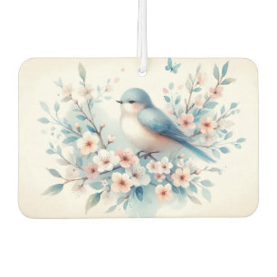 Blaue Vogelblüten-Aquarell Serenität Autolufterfrischer