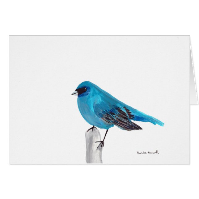 Blaue Vogelkarte (Vorderseite (Horizontal))