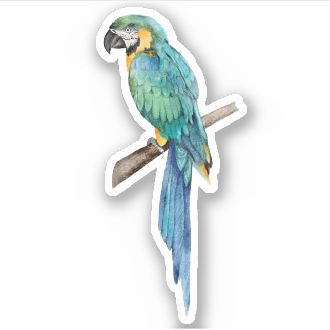 Blaue Vogelparrot - tropische Vogelwelt Aufkleber (Vorderseite)