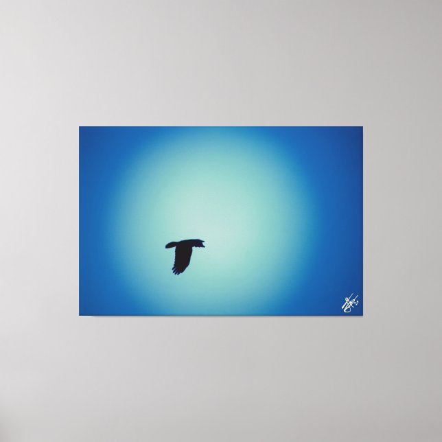 Blaue Vogelreihe #7 Leinwanddruck (Vorderseite)