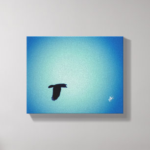 Blaue Vogelreihe #7 Leinwanddruck