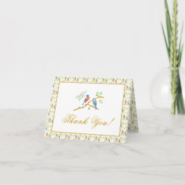 Blaue Vogels Hochzeit Dankeskarte