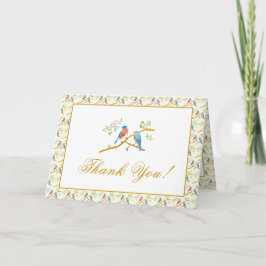 Blaue Vogels Hochzeit Dankeskarte