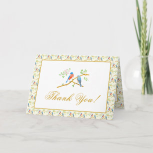Blaue Vogels Hochzeit Dankeskarte