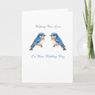 Blaue Vogels Hochzeit Karte
