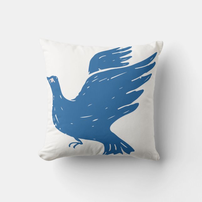 Blaue Vogels Kissen (Vorderseite)