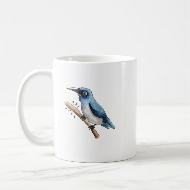 Blaue Vogeltasse auf einem Ast Kaffeetasse (Links)