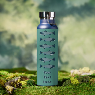 Blaue Volkskunstforelle/Lachs Trinkflasche