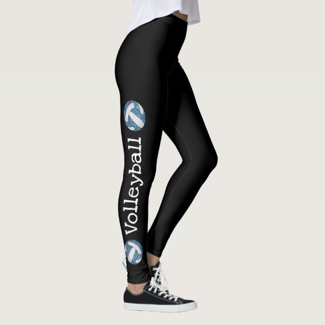 Blaue Volleyball-Leggings Leggings (Rechts)