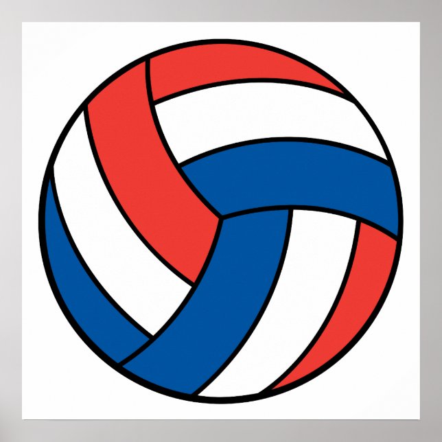 Blaue Volleyball Poster (Vorne)