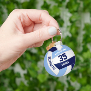 Blaue Volleyballgeschenke für die blaue Marine Schlüsselanhänger