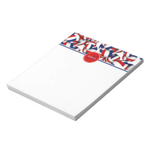 Blaue Volleyballmuster Akzent Notizblock