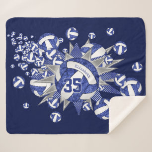 Blaue Volleyballs individuelle Name Sherpadecke