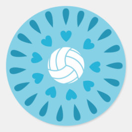 Blaue Volleyballs Kaleidoskop Muster Runder Aufkleber