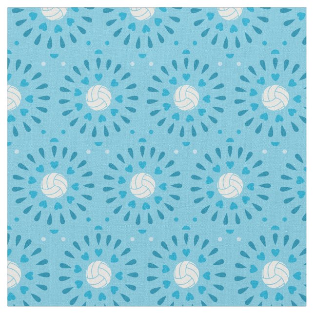 Blaue Volleyballs Kaleidoskop Muster Stoff (Nahaufnahme)