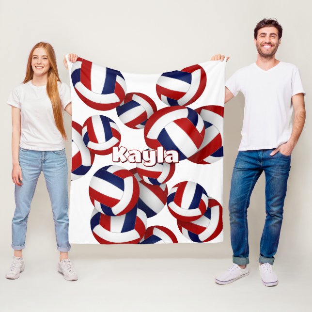 Blaue Volleyballs Mädcheneinrichtung Fleecedecke (Beispiel)