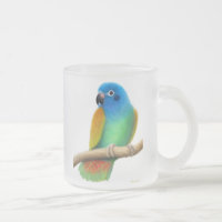Blaue vorangegangene Pionus Papageien-Tasse