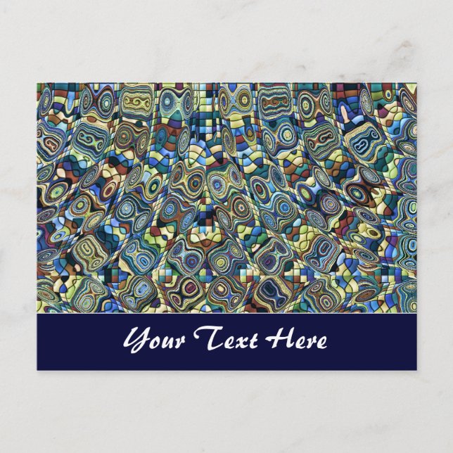 Blaue Vorlage für Abstrakten Pitch Postkarte (Vorderseite)