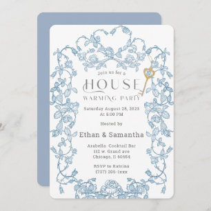 Blaue Vorlage für das Party Housewarming