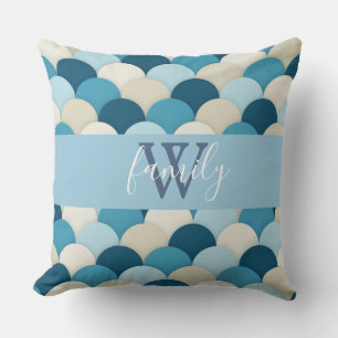 Blaue Waage Monogramm Kissen