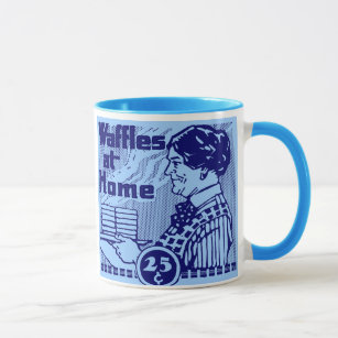 Blaue "WAFFELN" Kaffee-Tasse Tasse