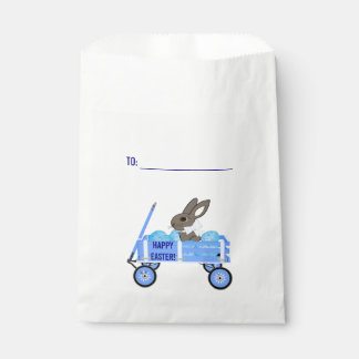 Blaue Wagen-Häschen & Eier Süßigkeiten-Keks-Gesche Geschenktütchen