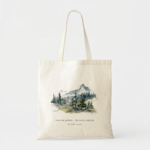 Blaue Wälder Landschaft Sketch Hochzeit Tragetasche