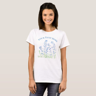 Blaue Waldglocken Blumen Aquarell Natur Wälder T-Shirt