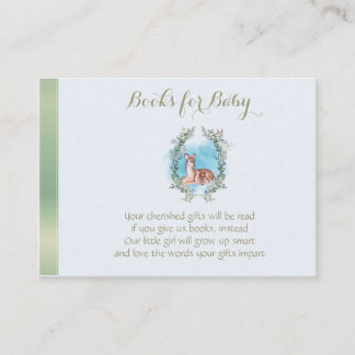 Blaue Waldhirsche Bücher für Babydusche Begleitkarte