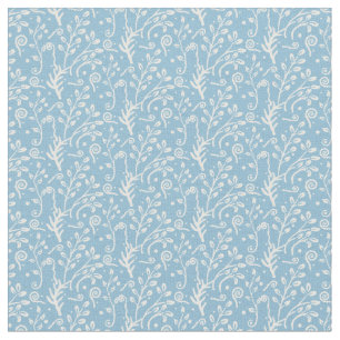 Blaue Waldlaub-Farn-Swirbel-Babyzimmer Stoff