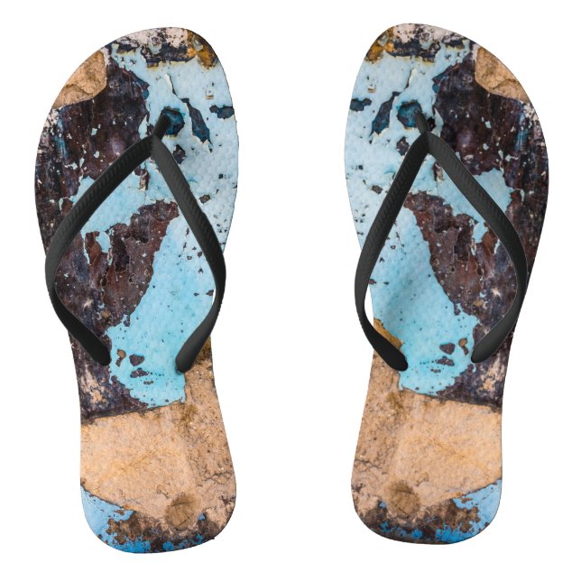 Blaue Wand und Tür Flip Flops (Fußbett)