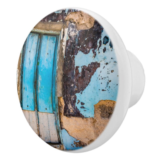 Blaue Wand und Tür Keramikknauf (Rechts)