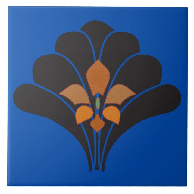 Blaue Wandfliese - Deko Fliese (Vorderseite)