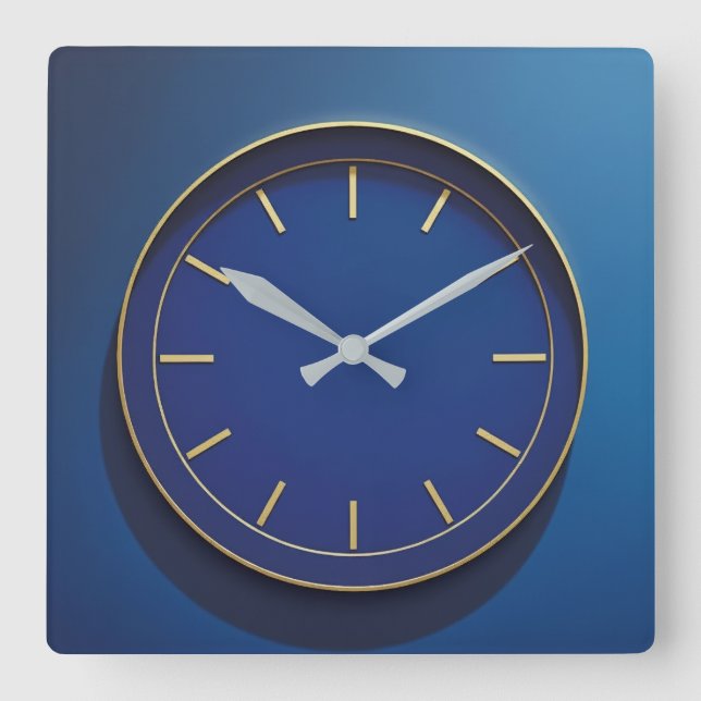 Blaue Wanduhr mit Zifferblatt (Vorderseite)