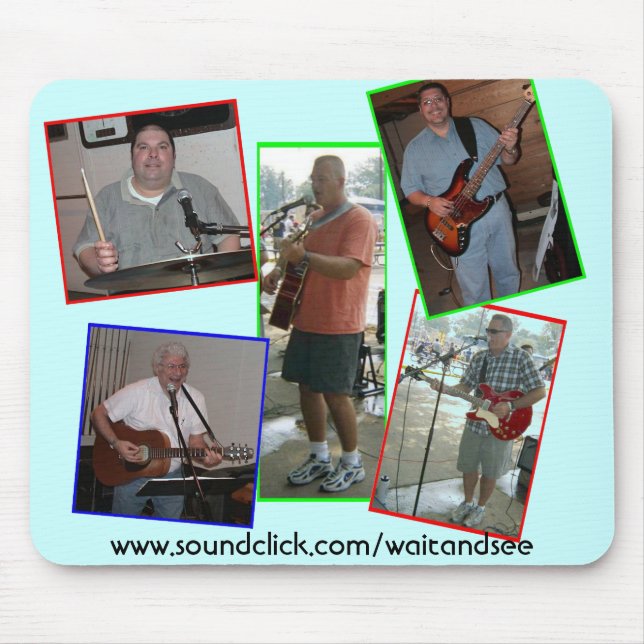 Blaue WARTEZEIT UND SEHEN Mousepad (Vorne)