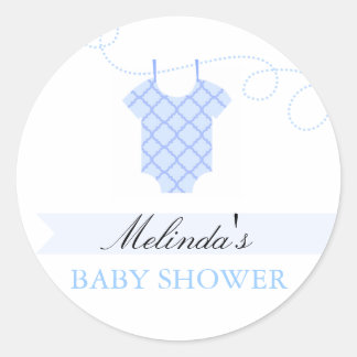 Blaue Wäscheleine Modern Baby Shower Aufkleber