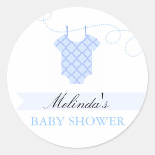 Blaue Wäscheleine Moderne Babydusche Aufkleber