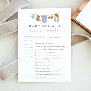 Blaue Wäscheleine Über oder Unter Baby Shower Spie Einladung