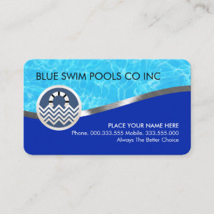 Blaue Wasser-Silber-Pool-Auskleidung Visitenkarte