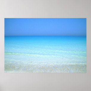 Blaue Wasser- und Küstenlandschafts-Naturfoto Poster