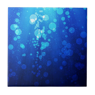 Blaue Wasserblasen Abstrakt Fliese
