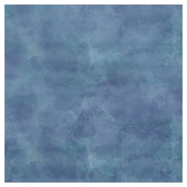 Blaue Wasserfarbe Abstrakte Wolkenmuster Stoff (Muster)