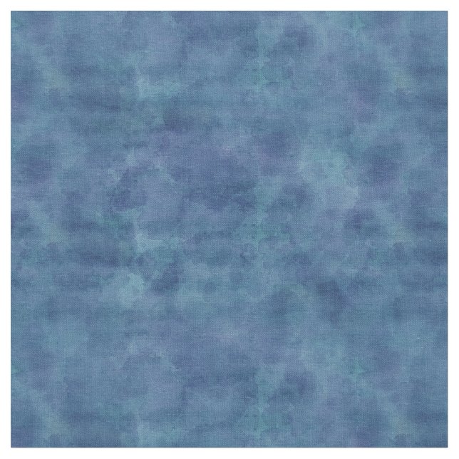 Blaue Wasserfarbe Abstrakte Wolkenmuster Stoff (Nahaufnahme)