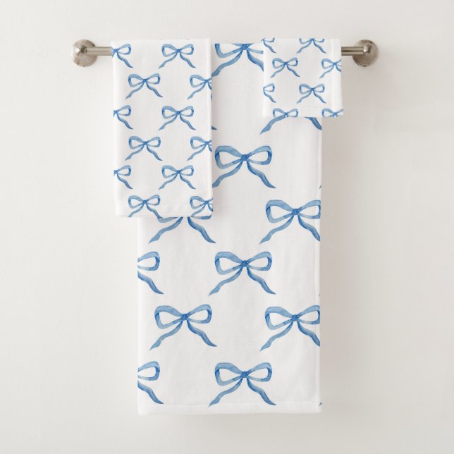 Blaue Wasserfarbe-Bogen-Muster Badhandtuch Set (Insitu)